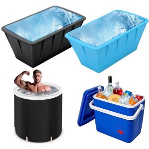 BABYBANG Extra Large Silicone Ice Mold Foldable Non-Stick Large Ice Cube Mold Efficient Reusable Big Ice Tray Ice Bath