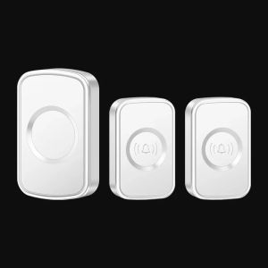 CACAZI White A98 DC Battery-Operated Wireless Waterproof Doorbell Smart 300 Meters Remote Control 60 Ringtones Outdoor Call Bell