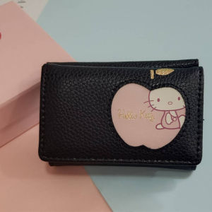 Christmas Gift Halloween Hot Sanrio Young Girl Triple Fold Short Wallet Hello Kitty Kawaii Anime Student Fashion Leather Wallet Coin Purse Card Bag New