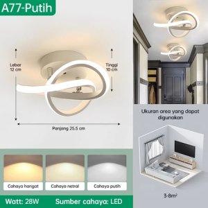 3 Warna Lampu Lorong Plafon LED Ceiling Light Lampu Hias Rumah Ruang Tamu Kamar Minimalis Tempat Lampu Plafon LED Ceiling lamp 36W Ruang Tamu Kamar Minimalis Tempat Lampu