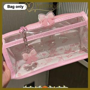 [Valitoo] Cartoon Translucent Pencil Case Multi-layer Vertical Large-capacity Stationery Storage Bag School Supply Cosmetic Bag