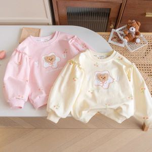 สาวฤดูใบไม้ร่วงเสื้อกันหนาวฤดูใบไม้ผลิฤดูใบไม้ร่วงสไตล์ใหม่เด็กสาวสวมใส่ด้านนอกแฟชั่นเกาหลีรุ่นรอบคอด้านบนลูกไม้เสื้ออินเทรนด【LittleLion】