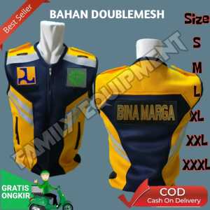 Rompi Binamarga | Rompi PUPR | Rompi Binamarga Terbaru | DOUBLEMESH | Rompi Proyek/Safety | Vest Binamarga/PUPR/SAFETY/PROYEK/LAPANGAN/POLOS SIZE XXXL