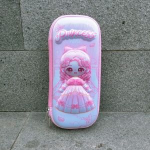Kotak Pensil Anak Karakter Princess 3D Timbul