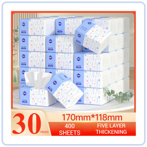 【COZYCASA】【30 Packs / Box】ManHua Blue Series 5-Ply 400 Sheets/Soft Tissue Paper/Thick/Travel Essential
