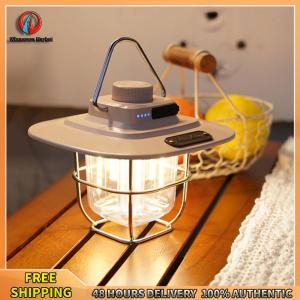 Winnereco LED Hanging Camping Lamp Vintage Portable Emergency Light Stepless Dimming Waterproof IPX4 Rechargeable for Outdoors for Hiking Camp for Home