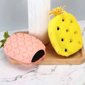 SUGAR PLUMGUI Candy Color Fruit Shape Shower Brush Non-Slip Soft Hair Silicone Shampoo Brush Fashion Bath Supplies Shower Massage Brushes for Bathing