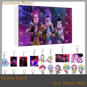 Excellent Ready Stock KPOP Demon Hunters Christmas Advent Calendar Keychain Hanging Ornament 24 Days Countdown Calendar Box Gifts