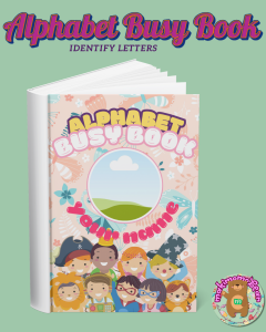 60 pages A5 size Alphabet Busy Book - Personalized and Customizable - 10 pages Name/Address or Clients Choice - Gift
