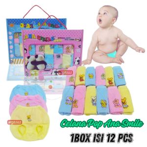 Set 12 Pcs Celana Pop Ana Smile&Happy Time Nyaman untuk Bayi 0-6 Bulan-Aurora Store