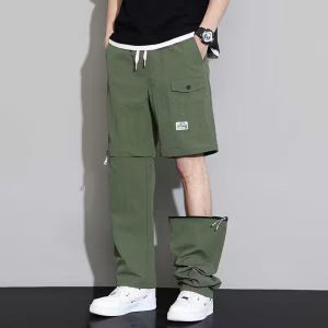 [One Pair Of Pants For Multiple Uses] Breathable Loose Overalls Mens Summer Thin Detachable Pants Loose Hiking Pants
