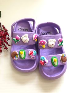 Sandal Sendal Anak Perempuan Import Tali Belakang Ban2 Jibbitz Usia 2 3 4 5 6 7 8 Tahun BungaKelinciJamur Balance 277-SM