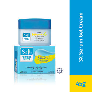 SAFI Perfect White 3X Serum Gel Cream Moisturiser 45g 100X Vitamin C 5% Niacinamide Glycolic Acid