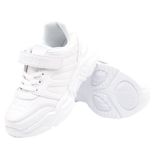 รองเท้ากีฬาตีนตุ๊กแกสำหรับเด็กรองเท้ากีฬาการป้องกันการลื่นสีขาวฤดูใบไม้ร่วงและฤดูหนาวพื้นหนังระบายอากาศได้ดีสวมใส่สบาย