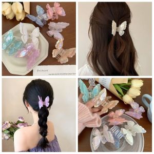 REEBO Acetic Acid Acetate Butterfly Hair Claw Elf Animals Large Shark Clip Creative Candy Color Butterfly Hair Clip Girl