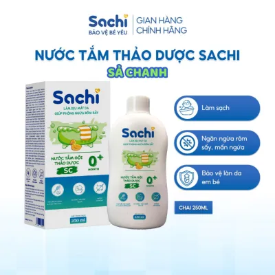 Nước Tắm Sachi Sả Chanh 250ml Giúp Giảm Mẩn Ngứa Rôm Sảy Hỗ Trợ Làm Sạch Dịu Mát Da Ngừa Muỗi Đốt Côn Trùng Cắn