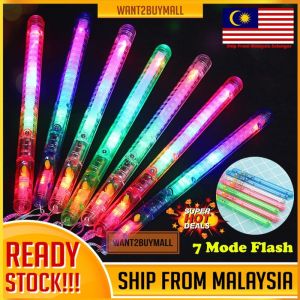🇲🇾 🏆Malaysia Stock🔥 7 Mode Flashing Wand LED Glow Light Up Sticks For Concert Birthday Party Colorful Patrol Blinking