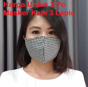 3 Pcs Masker Kain Penutup Mulut Dan Hidung