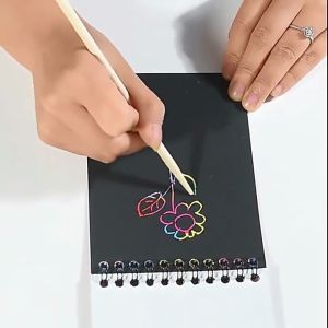 elegantstunning Children Scratch Arts Drawing Paper Creative Colorful Graffiti Fun Diy Coils Painting Book For Party Favor Activities Game Gifts