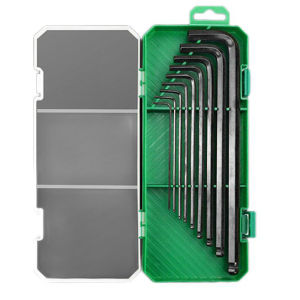 9pcs Kunci L Set Panjang Hex Key S2 Baja Vanadium Krom Long Ball Point Hexagonal