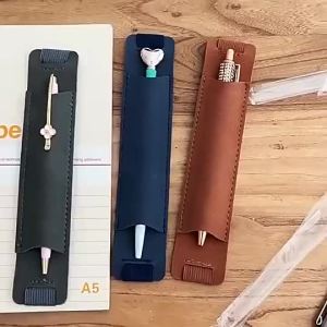 Universal Size Tablet PC Pen Case PU Leather Notebook Strap Pen Insert Meeting Record Portable Learning Stationery Accessories for Office
