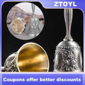 【ZTOYL】 Retro Metalen Tone Hand Bell Hand Held Craft Bruiloft Decoratie Alarm Bell