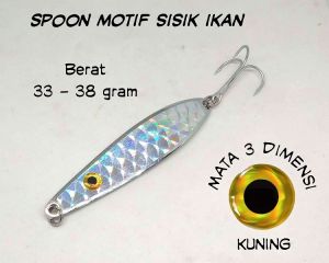 spoon lure spun spon casting motif sisik ikan 36 - 40 gram