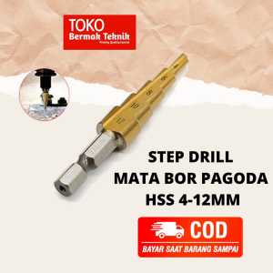 ASTEEL Mata Bor Besi Baja Pagoda Multi Step Drill Bits High Speed Steel 4-32mm Titanium Coated