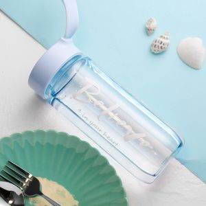 ROLL 600ml Large Capacity Water Bottles Clear Plastic Travel Kettle Reusable with Handle Strap Sports Water Cup Outdoor Sports