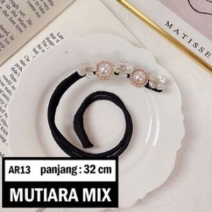 Fyngalery ♛ DP13 Kawat Sanggul Rambut Ikat Rambut Praktis Mutiara Bunga Hair Bun Tie Fashion Korea