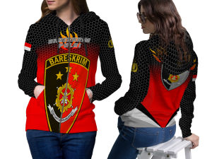 Jaket Wanita Bareskrim Zipper Full Print