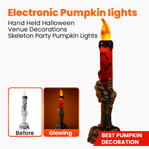 Halloween Candle Lights Venue Arrangement Hand Held Pumpkin Skeleton Props Decoration Lights
