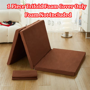 2 Inches Trifold Foam Cover with Zipper (3 FOLD) Bed Cover With Long Zipper Mattress Protector Foam Cover