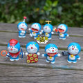 Mô hình Doraemon Doremon - Trọn bộ 8 Mô hình các tư thế Doremon Doraemon và bảo bối khăn trùm thời gian - Cao 4~5cm. 