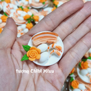Dĩa Tam Sên đất sét mâm cúng bàn thờ Thần Tài Thổ Địa mini để bàn Quà tặng Đồ trang trí Giàu có Sức khỏe Bạn bè