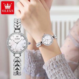 OLEVS Mermaid Full Diamond Watch For Women Waterproof Original 2025 New Sale Elegant Temperament INS Style Quartz Movement Luminous