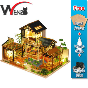 Xixi Flower House 西溪花间 MD25 with Light/Anti-dust cover DIY Miniature Doll House - Chinese Manual