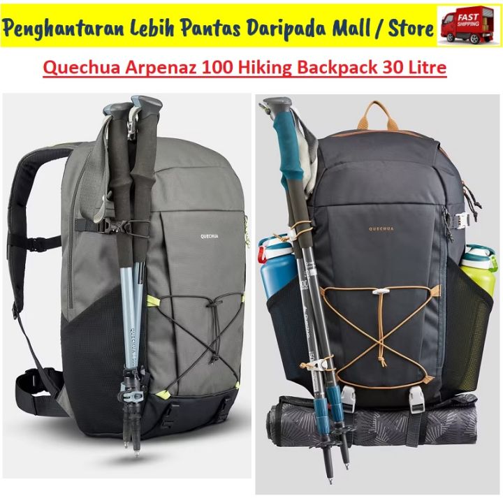 Quechua Arpenaz 100 30L Hiking Backpack Daily Bag Hiking Bag Beg Hiking Lazada