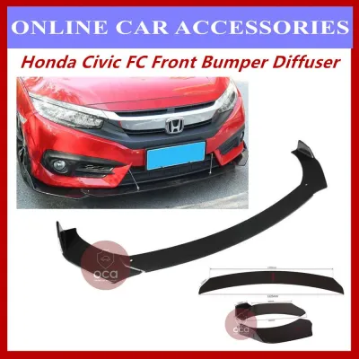 Honda Civic FC 2016-2018 Car Front Bumper Diffuser Lip Bodykit Wrap Angle Splitters Black (3Pcs)