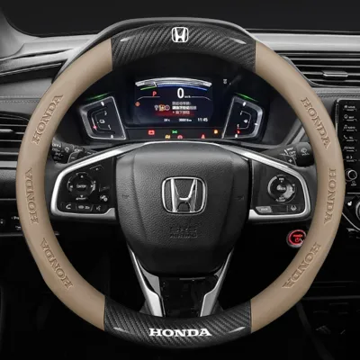 6D Carbon Fiber Leather Protective Car Steering Wheel Cover For Honda City Civci Fit Jazz HRV BRV CRV WRV Brio Accord Lead mobilio Mugen Type R S