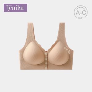 TENIKA ชุดชั้นในกระดุมหน้า Seamless Bra เสื้อกั๊กประเภท ไร้สาย Plus Size Bra ไร้รอยต่อ M-XXXL เสื้อในให้นม B-099