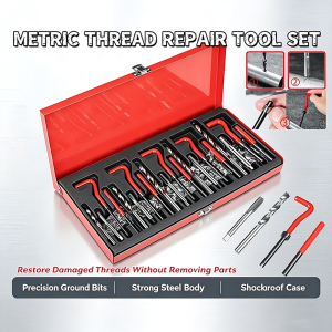 4251 High Speed Steel Integrated Thread Sleeve Repairer M5‑M12 Damaged Screw Thread Repair Tool Automotive Mechanical Maintenance Hardware Restore Broken Thread