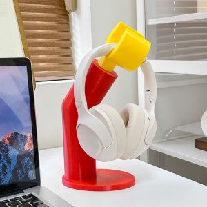 PZBCTO Plastic Modeling Headphone Stand 3D Print Red Cartoon Headset Holder Creative Decorative Headphone Storage Hook for Home