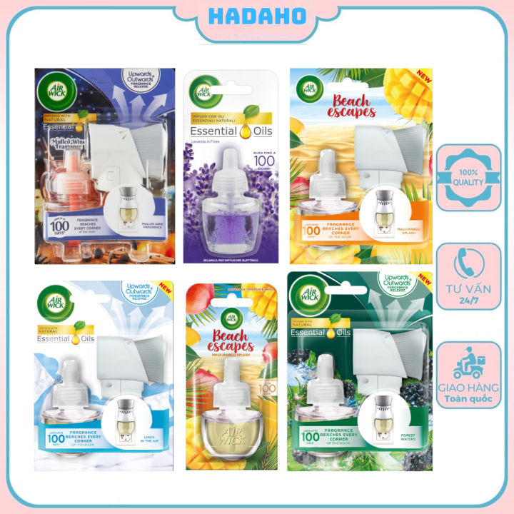 Bộ tinh dầu cắm điện Airwick 19ml (Tùy chọn nhiều mùi hương), sử dụng ...