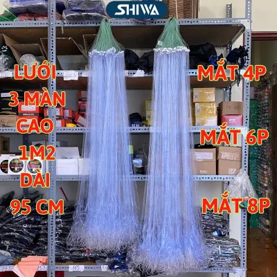 Lưới Đánh Cá Lớn 3 Màn LOẠI 1 MÀU XANH Sợi To 0.15mm CAO 1M2 DÀI 90M Đủ Size - Lưới Bắt Cá 3 Màn Lưới Bắt Cá Rô Phi - SHIWA