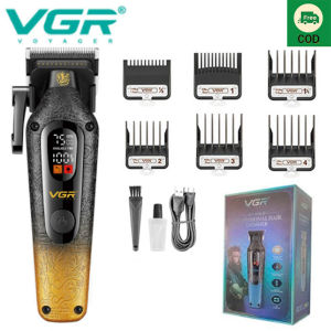 VGR 879C Electric Hair Clipper  ABS Stainless Steel Blade USB Rechargeable LCD Display Trimmer for Men Salon Home Travel