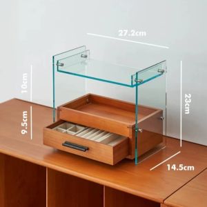 Sacesr Exquisite Storage Holders with Drawer Medieval Acrylic Storage Holders Multilayer Lucency Racks Home Organization Decoration T4N8K