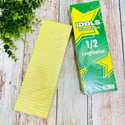 10Pads(1 Ream)IDOLS Yellow Quiz Pad 1/4 1/2 Crosswise & Lengthwise Quiz Paper School Stationery