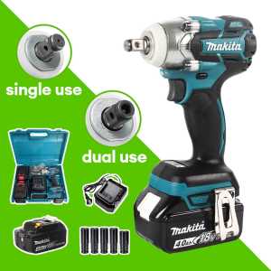 Makita cordless drill allen wrench set Impact drill bit set Wrench Cordless Brushless Heavy Duty Electric Ratchet Wrench Tool Set Screwdriver Makita 5.0Ah 48V Electric Impact Wrench Cordless Brushless Ratchet Driver With 2 Batteries