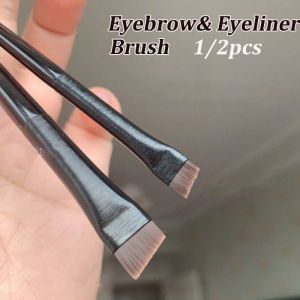 【Pretty Sakura】1/2Pcs Professional Soft Makeup Ultra-Thin Flat Head Outline Brushes Durable Eyeliner Brush Eyebrow Brush